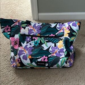 Vera Bradley Purple and Black Floral Beach Bag never used